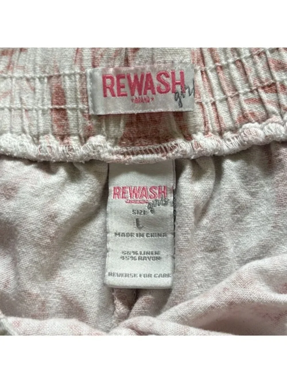 Rewash Girls 2 Piece Summer Short Outfit-Pink/White Floral-Size L-GUC